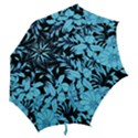 Blue Winter Tropical Floral Watercolor Hook Handle Umbrellas (Large) View2