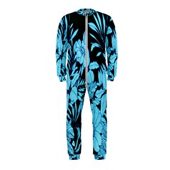 Blue Winter Tropical Floral Watercolor Onepiece Jumpsuit (kids)