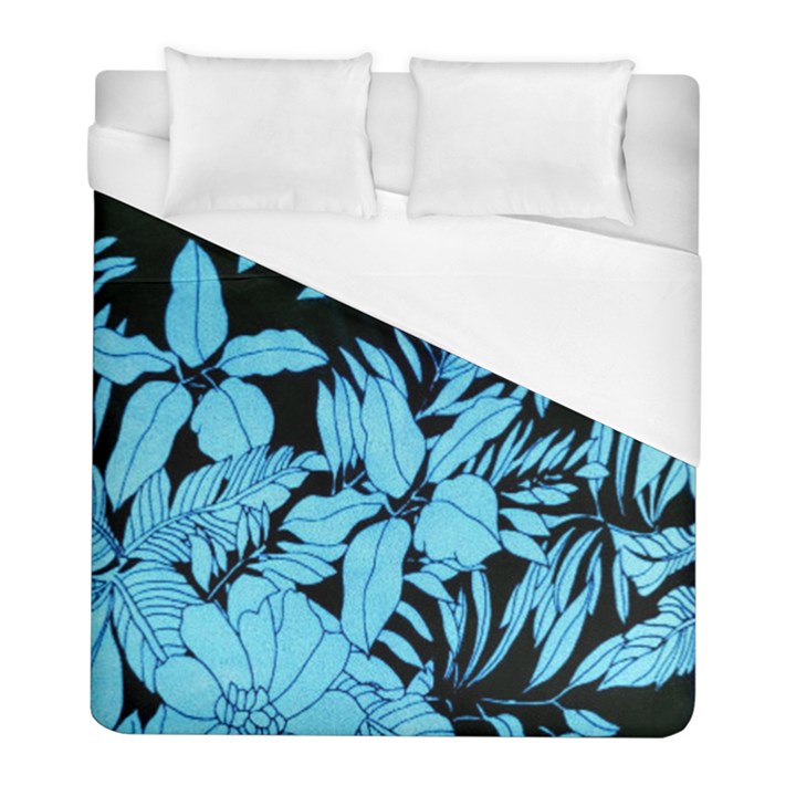 Blue Winter Tropical Floral Watercolor Duvet Cover (Full/ Double Size)