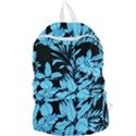 Blue Winter Tropical Floral Watercolor Foldable Lightweight Backpack View1