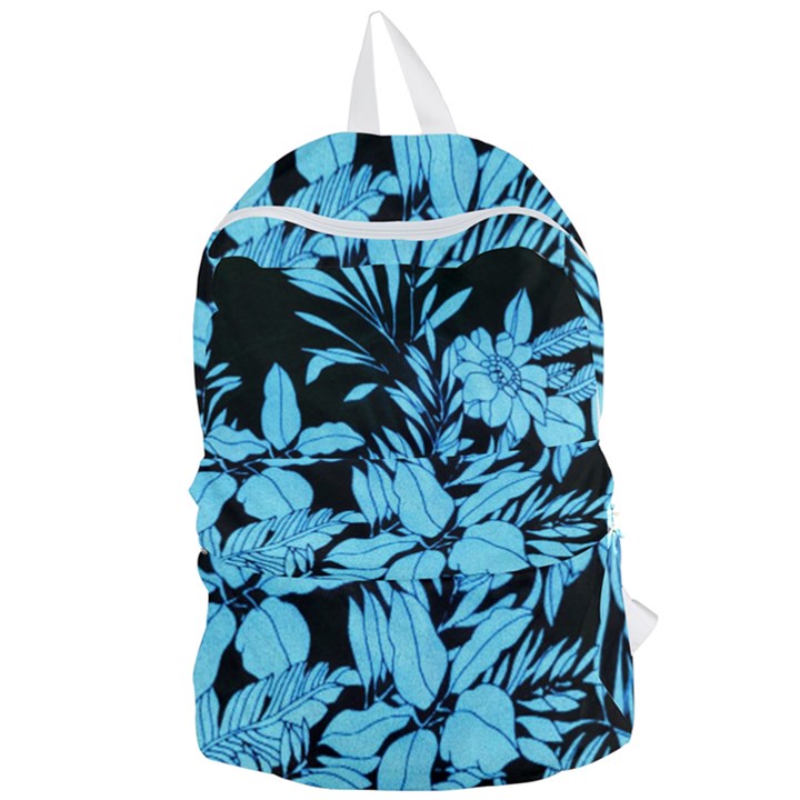 Blue Winter Tropical Floral Watercolor Foldable Lightweight Backpack