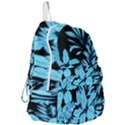 Blue Winter Tropical Floral Watercolor Foldable Lightweight Backpack View3