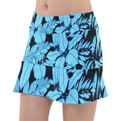 Blue Winter Tropical Floral Watercolor Tennis Skorts