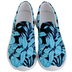 Blue Winter Tropical Floral Watercolor Men s Lightweight Slip Ons