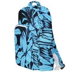 Blue Winter Tropical Floral Watercolor Double Compartment Backpack