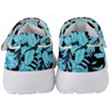 Blue Winter Tropical Floral Watercolor Kids  Velcro Strap Shoes View4