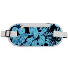 Blue Winter Tropical Floral Watercolor Rounded Waist Pouch