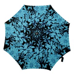 Blue Winter Tropical Floral Watercolor Hook Handle Umbrellas (medium) by dressshop