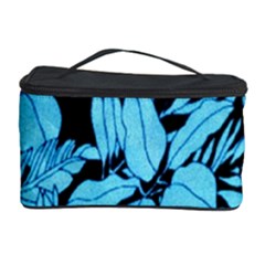 Blue Winter Tropical Floral Watercolor Cosmetic Storage