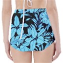 Blue Winter Tropical Floral Watercolor High-Waisted Bikini Bottoms View2