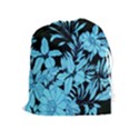 Blue Winter Tropical Floral Watercolor Drawstring Pouch (XL) View1