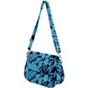 Blue Winter Tropical Floral Watercolor Saddle Handbag View2