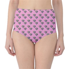 Patchwork Heart Pink Classic High-waist Bikini Bottoms by snowwhitegirl