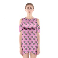 Patchwork Heart Pink Shoulder Cutout One Piece Dress by snowwhitegirl