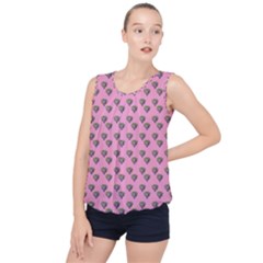 Patchwork Heart Pink Bubble Hem Chiffon Tank Top by snowwhitegirl