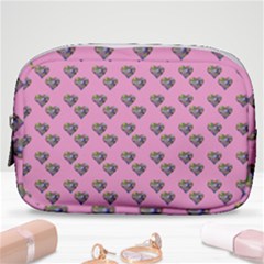 Patchwork Heart Pink Make Up Pouch (small) by snowwhitegirl