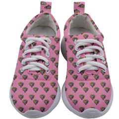 Patchwork Heart Pink Kids Athletic Shoes