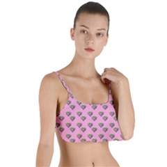 Patchwork Heart Pink Layered Top Bikini Top 