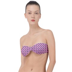 Patchwork Heart Pink Classic Bandeau Bikini Top 