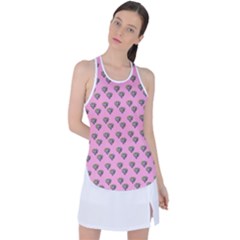 Patchwork Heart Pink Racer Back Mesh Tank Top by snowwhitegirl