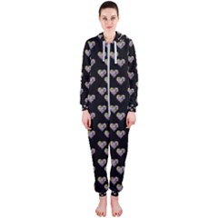 Patchwork Heart Black Hooded Jumpsuit (ladies)  by snowwhitegirl