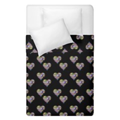 Patchwork Heart Black Duvet Cover Double Side (single Size) by snowwhitegirl