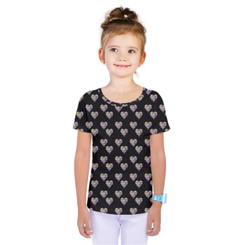 Patchwork Heart Black Kids  One Piece Tee by snowwhitegirl