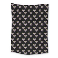 Patchwork Heart Black Medium Tapestry by snowwhitegirl