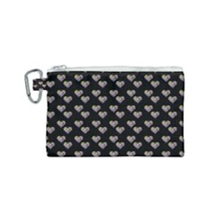 Patchwork Heart Black Canvas Cosmetic Bag (small) by snowwhitegirl