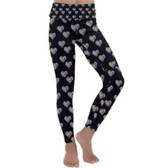 Patchwork Heart Black Kids  Lightweight Velour Classic Yoga Leggings by snowwhitegirl