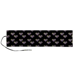 Patchwork Heart Black Roll Up Canvas Pencil Holder (l)