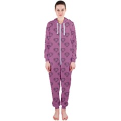 Heart Face Mauve Hooded Jumpsuit (ladies)  by snowwhitegirl