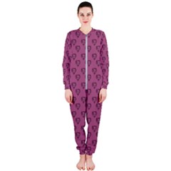 Heart Face Mauve Onepiece Jumpsuit (ladies)  by snowwhitegirl