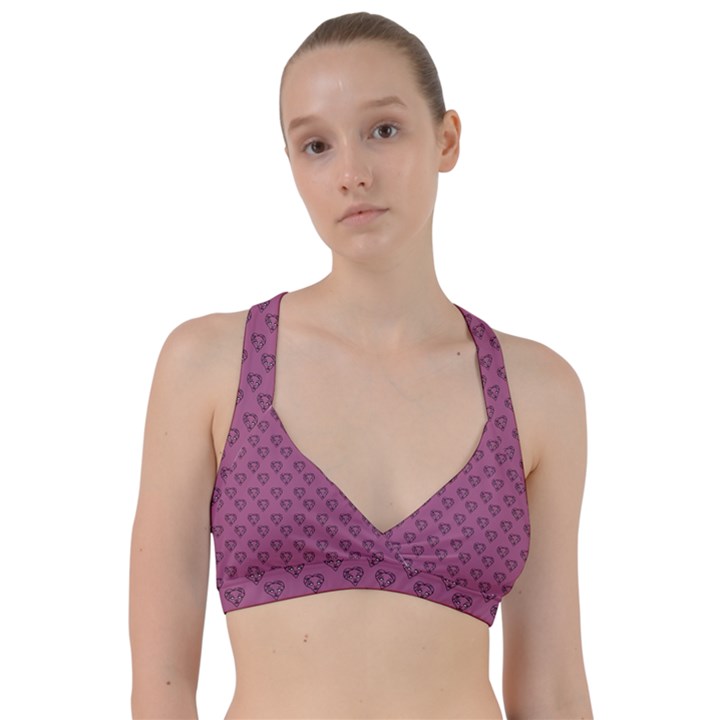 Heart Face Mauve Sweetheart Sports Bra