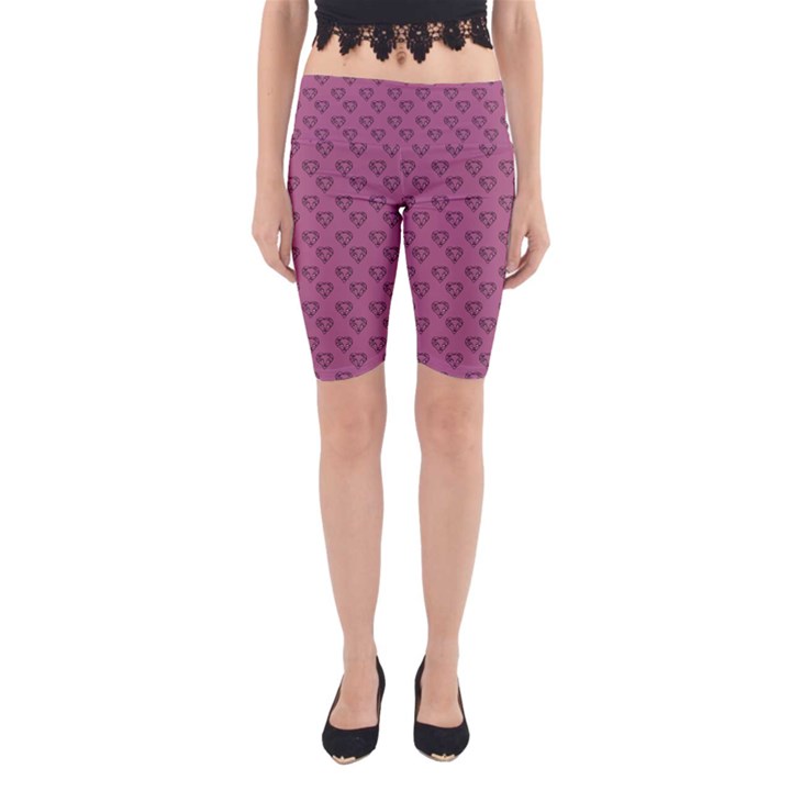 Heart Face Mauve Yoga Cropped Leggings