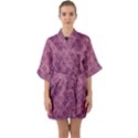 Heart Face Mauve Half Sleeve Satin Kimono  View1