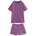 Heart Face Mauve Kids  Swim Tee and Shorts Set View1