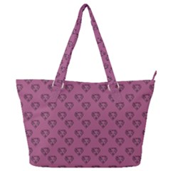 Heart Face Mauve Full Print Shoulder Bag by snowwhitegirl