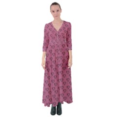 Heart Face Mauve Button Up Maxi Dress by snowwhitegirl