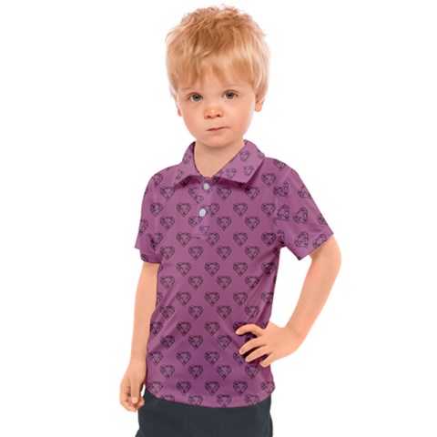 Heart Face Mauve Kids  Polo Tee by snowwhitegirl