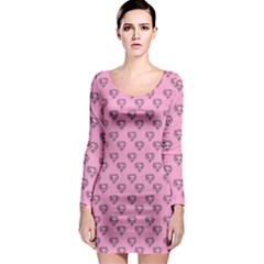 Heart Face Pink Long Sleeve Bodycon Dress by snowwhitegirl