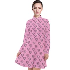 Heart Face Pink Long Sleeve Chiffon Shirt Dress by snowwhitegirl