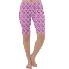 Heart Face Pink Cropped Leggings  by snowwhitegirl