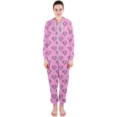 Heart Face Pink Hooded Jumpsuit (ladies)  by snowwhitegirl