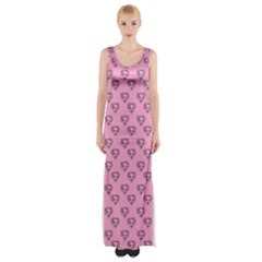 Heart Face Pink Thigh Split Maxi Dress by snowwhitegirl