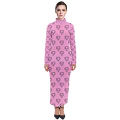 Heart Face Pink Turtleneck Maxi Dress by snowwhitegirl