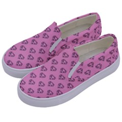 Heart Face Pink Kids  Canvas Slip Ons by snowwhitegirl