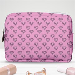 Heart Face Pink Make Up Pouch (medium) by snowwhitegirl