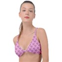 Heart Face Pink Knot Up Bikini Top View1