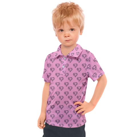 Heart Face Pink Kids  Polo Tee by snowwhitegirl